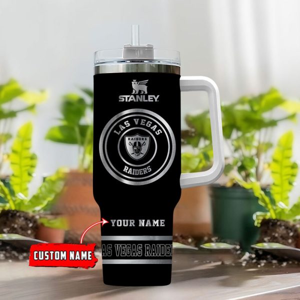 Las Vegas Raiders NFL Custom Stanley Quencher 30oz-40oz Stainless Steel Tumbler Hot And Cold Tumbler - Image 2