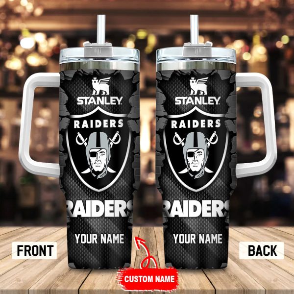Las Vegas Raiders NFL Custom Stanley Quencher 30oz-40oz Stainless Steel Tumbler Hot And Cold Tumbler