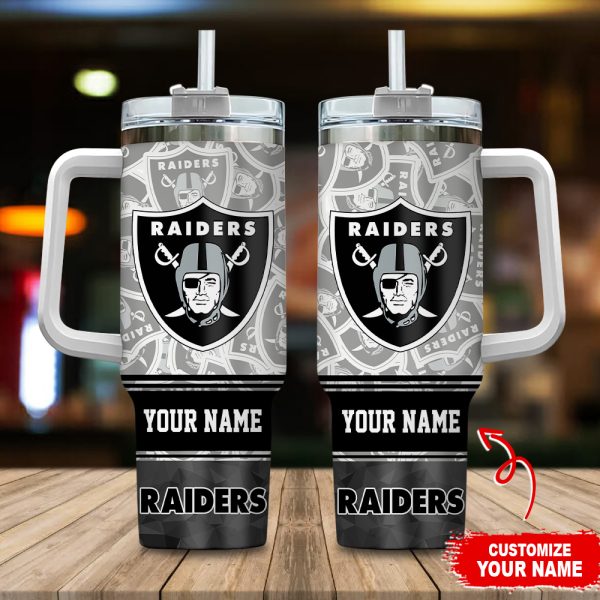 Las Vegas Raiders NFL Custom Stanley Quencher 30oz-40oz Stainless Steel Tumbler Hot And Cold Tumbler