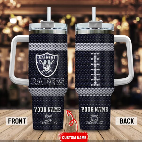 Las Vegas Raiders NFL Crystal Custom Stanley Quencher 30oz-40oz Stainless Steel Tumbler Hot And Cold Tumbler