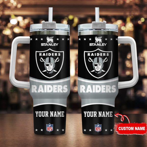 Las Vegas Raiders NFL Custom Stanley Quencher 30oz-40oz Stainless Steel Tumbler Hot And Cold Tumbler
