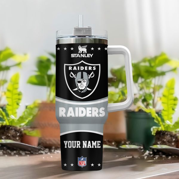 Las Vegas Raiders NFL Custom Stanley Quencher 30oz-40oz Stainless Steel Tumbler Hot And Cold Tumbler - Image 2