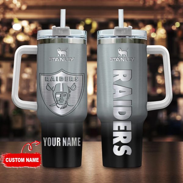Las Vegas Raiders NFL Custom Stanley Quencher 30oz-40oz Stainless Steel Tumbler Hot And Cold Tumbler
