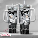 Las Vegas Raiders NFL Mickey Mouse Glitter Custom Stanley Quencher 30oz-40oz Stainless Steel Tumbler Hot And Cold Tumbler