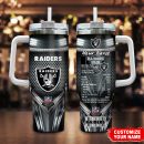 Las Vegas Raiders NFL Nutrition Facts Custom Stanley Quencher 30oz-40oz Stainless Steel Tumbler Hot And Cold Tumbler
