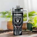 Las Vegas Raiders NFL Nutrition Facts Custom Stanley Quencher 30oz-40oz Stainless Steel Tumbler Hot And Cold Tumbler
