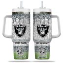 Las Vegas Raiders NFL Glitter Custom Stanley Quencher 30oz-40oz Stainless Steel Tumbler Hot And Cold Tumbler