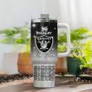 Las Vegas Raiders NFL Glitter Custom Stanley Quencher 30oz-40oz Stainless Steel Tumbler Hot And Cold Tumbler