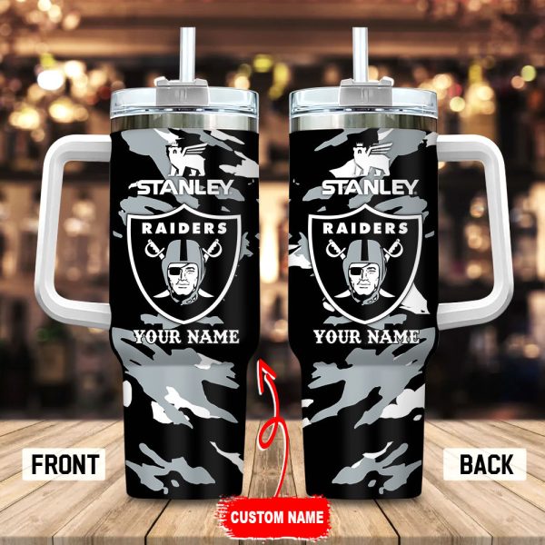 Las Vegas Raiders NFL Custom Stanley Quencher 30oz-40oz Stainless Steel Tumbler Hot And Cold Tumbler