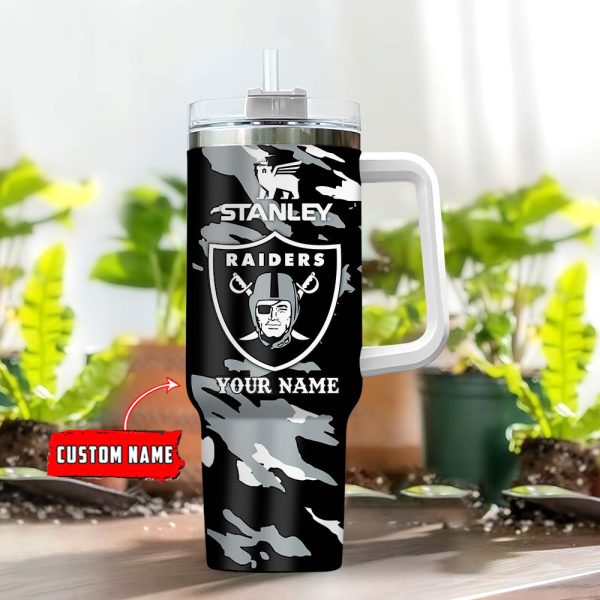 Las Vegas Raiders NFL Custom Stanley Quencher 30oz-40oz Stainless Steel Tumbler Hot And Cold Tumbler - Image 2