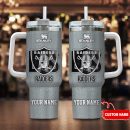 Las Vegas Raiders NFL 3D Logo Custom Stanley Quencher 30oz-40oz Stainless Steel Tumbler Hot And Cold Tumbler
