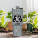 Las Vegas Raiders NFL 3D Logo Custom Stanley Quencher 30oz-40oz Stainless Steel Tumbler Hot And Cold Tumbler