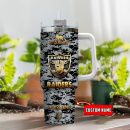 Las Vegas Raiders NFL Camouflage Golden Logo Custom Stanley Quencher 30oz-40oz Stainless Steel Tumbler Hot And Cold Tumbler