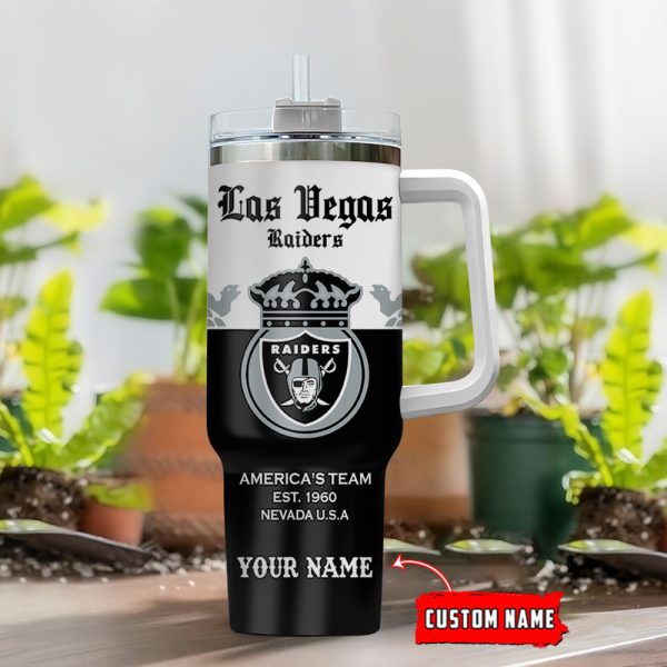 Las Vegas Raiders NFL Corona Extra Custom Stanley Quencher 30oz-40oz Stainless Steel Tumbler Hot And Cold Tumbler - Image 2
