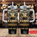 Las Vegas Raiders NFL Glitter Golden Logo Custom Stanley Quencher 30oz-40oz Stainless Steel Tumbler Hot And Cold Tumbler