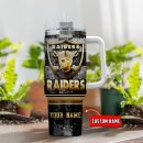 Las Vegas Raiders NFL Glitter Golden Logo Custom Stanley Quencher 30oz-40oz Stainless Steel Tumbler Hot And Cold Tumbler