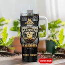 Las Vegas Raiders NFL Glitter Golden Logo Custom Stanley Quencher 30oz-40oz Stainless Steel Tumbler Hot And Cold Tumbler