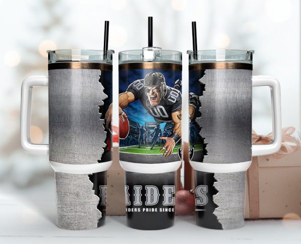Las Vegas Raiders NFL Mascot Custom Stanley Quencher 30oz-40oz Stainless Steel Tumbler Hot And Cold Tumbler