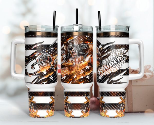 Las Vegas Raiders NFL Mascot Custom Stanley Quencher 30oz-40oz Stainless Steel Tumbler Hot And Cold Tumbler