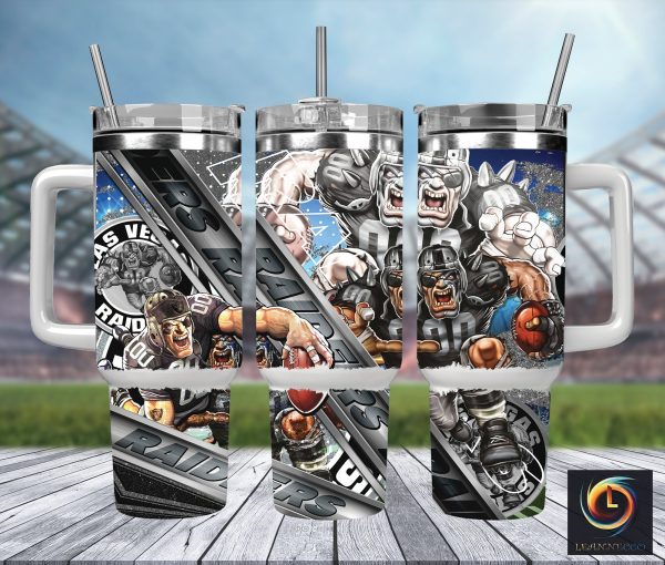 Las Vegas Raiders NFL Mascot Custom Stanley Quencher 30oz-40oz Stainless Steel Tumbler Hot And Cold Tumbler