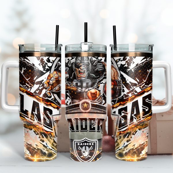 Las Vegas Raiders NFL Mascot Custom Stanley Quencher 30oz-40oz Stainless Steel Tumbler Hot And Cold Tumbler