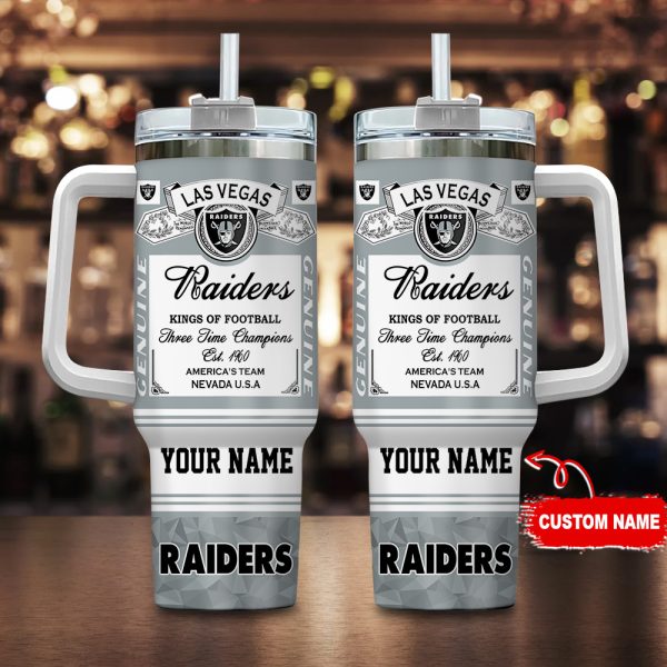 Las Vegas Raiders NFL Custom Stanley Quencher 30oz-40oz Stainless Steel Tumbler Hot And Cold Tumbler