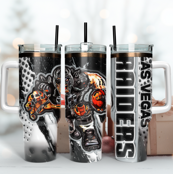 Las Vegas Raiders NFL Mascot Custom Stanley Quencher 30oz-40oz Stainless Steel Tumbler Hot And Cold Tumbler