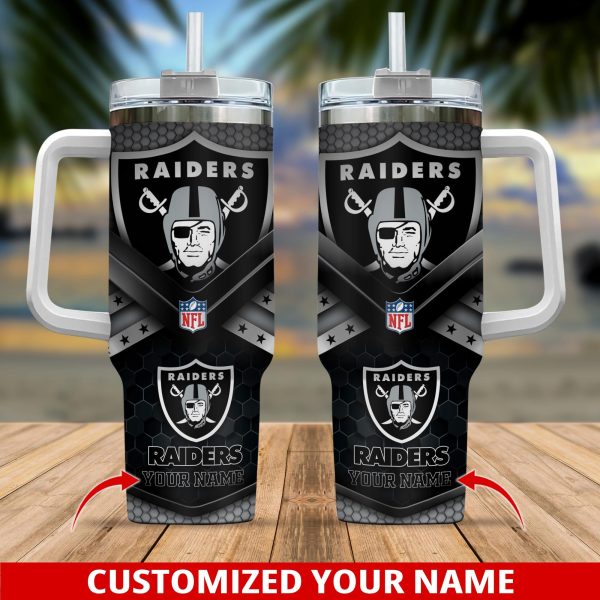 Las Vegas Raiders NFL Custom Stanley Quencher 30oz-40oz Stainless Steel Tumbler Hot And Cold Tumbler