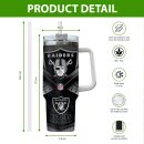Las Vegas Raiders NFL Custom Stanley Quencher 30oz-40oz Stainless Steel Tumbler Hot And Cold Tumbler