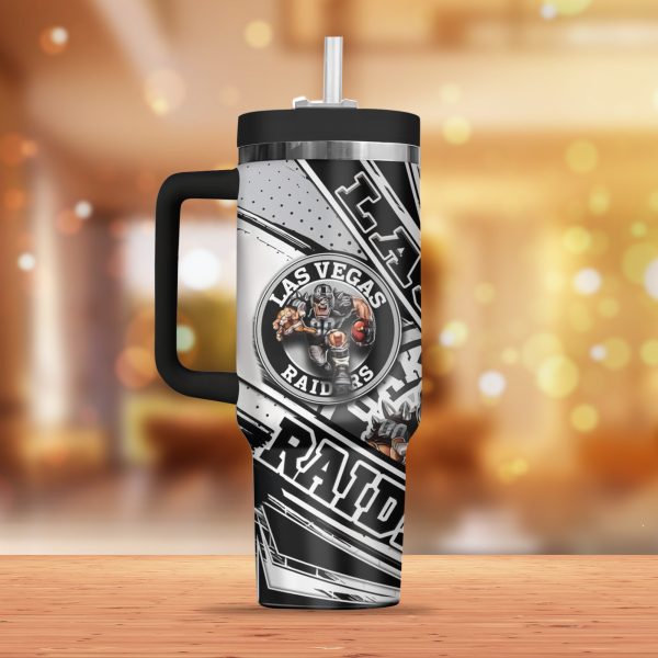 Las Vegas Raiders Mascot NFL Custom Stanley Quencher 30oz-40oz Stainless Steel Tumbler Hot And Cold Tumbler - Image 2