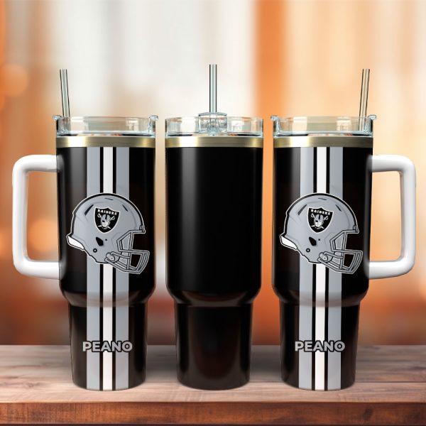 Las Vegas Raiders Football NFL Sport Custom Stanley Quencher 30oz-40oz Stainless Steel Tumbler Hot And Cold Tumbler