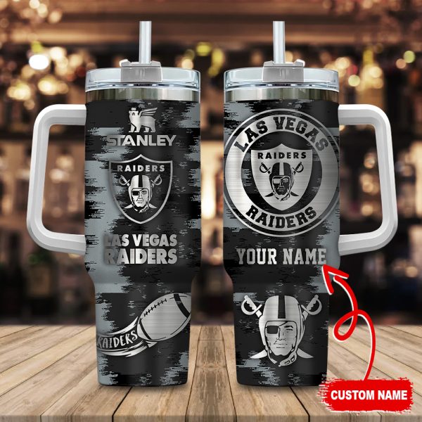 Las Vegas Raiders NFL Custom Stanley Quencher 30oz-40oz Stainless Steel Tumbler Hot And Cold Tumbler
