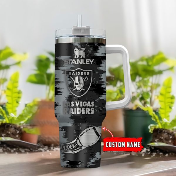 Las Vegas Raiders NFL Custom Stanley Quencher 30oz-40oz Stainless Steel Tumbler Hot And Cold Tumbler - Image 2