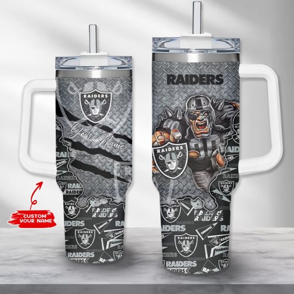 Las Vegas Raiders NFL Custom Stanley Quencher 30oz-40oz Stainless Steel Tumbler Hot And Cold Tumbler