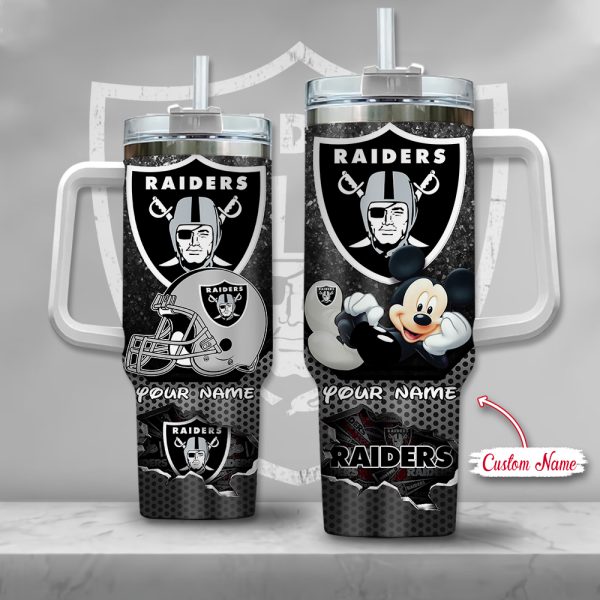 Las Vegas Raiders NFL Custom Stanley Quencher 30oz-40oz Stainless Steel Tumbler Hot And Cold Tumbler