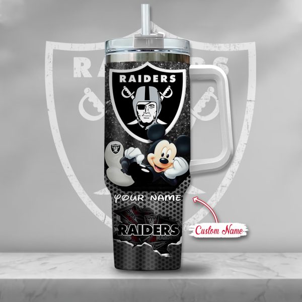 Las Vegas Raiders NFL Custom Stanley Quencher 30oz-40oz Stainless Steel Tumbler Hot And Cold Tumbler - Image 2