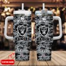 Las Vegas Raiders NFL Camouflage Custom Stanley Quencher 30oz-40oz Stainless Steel Tumbler Hot And Cold Tumbler