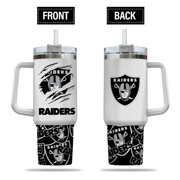 Las Vegas Raiders NFL Custom Stanley Quencher 30oz-40oz Stainless Steel Tumbler Hot And Cold Tumbler