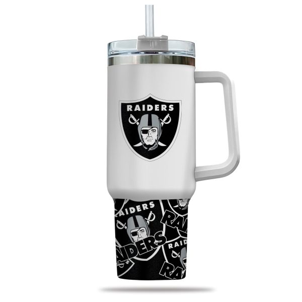 Las Vegas Raiders NFL Custom Stanley Quencher 30oz-40oz Stainless Steel Tumbler Hot And Cold Tumbler - Image 2