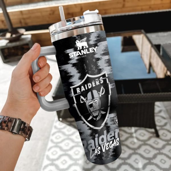 Las Vegas Raiders NFL Custom Stanley Quencher 30oz-40oz Stainless Steel Tumbler Hot And Cold Tumbler