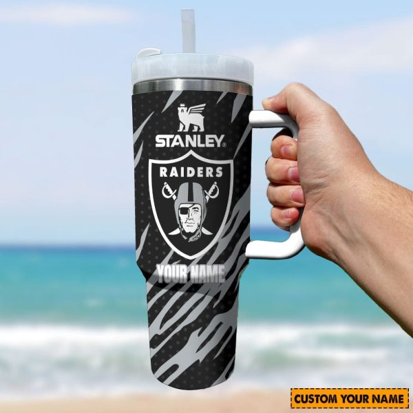 Las Vegas Raiders NFL Custom Stanley Quencher 30oz-40oz Stainless Steel Tumbler Hot And Cold Tumbler