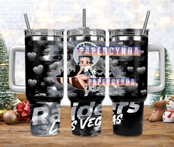 Las Vegas Raiders Custom Stanley Quencher 30oz-40oz Stainless Steel Tumbler Hot And Cold Tumbler