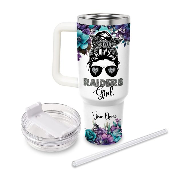 Las Vegas Raiders NFL Custom Stanley Quencher 30oz-40oz Stainless Steel Tumbler - Image 2