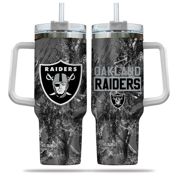 Las Vegas Raiders NFL Hunting Custom Stanley Quencher 30oz-40oz Stainless Steel Tumbler Hot And Cold Tumbler