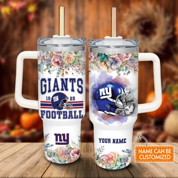 New York Giants NFL Custom Stanley Quencher 30oz-40oz Stainless Steel Tumbler Hot And Cold Tumbler