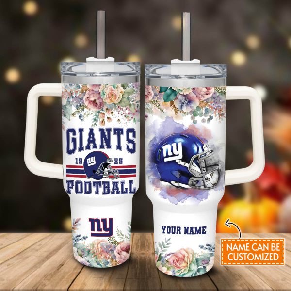 New York Giants NFL Custom Stanley Quencher 30oz-40oz Stainless Steel Tumbler Hot And Cold Tumbler - Image 2