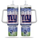New York Giants NFL Glitter Custom Stanley Quencher 30oz-40oz Stainless Steel Tumbler Hot And Cold Tumbler