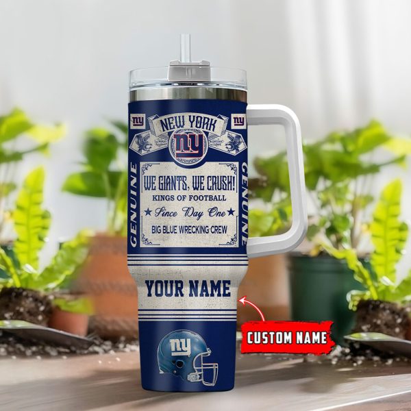 New York Giants NFL Vintage Kings Of Football Custom Stanley Quencher 30oz-40oz Stainless Steel Tumbler Hot And Cold Tumbler - Image 2