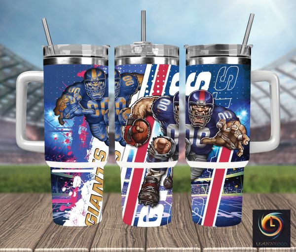 New York Giants NFL Mascot Custom Stanley Quencher 30oz-40oz Stainless Steel Tumbler Hot And Cold Tumbler