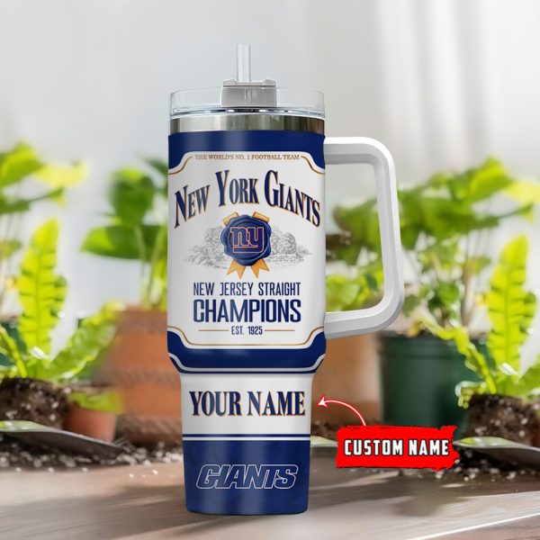 New York Giants NFL Jim Beam Custom Stanley Quencher 30oz-40oz Stainless Steel Tumbler Hot And Cold Tumbler - Image 2